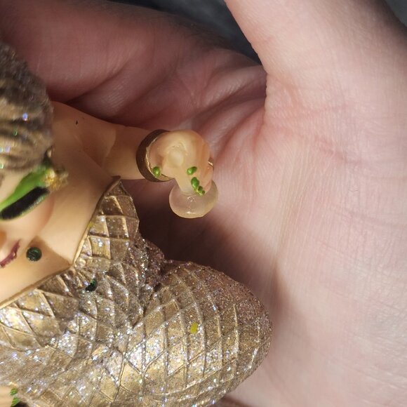 December Diamonds Mermaid Margarita Gold 2003 Ornament Chipped Cup No Box - Picture 5 of 11